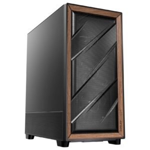 Antec FLUX SE Mid Tower Gaming Case, 1 x USB Type-C / 2 x USB 3.0, Metal Mesh with Walnu tWood Accents, 3 x Pre-Installed High-performance PWM Fans, E-ATX (=330mm), ATX, Micro-ATX, ITX Compatible