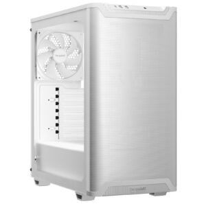 be quiet! BGW75 Pure Base 501 Airflow Window White Mid Tower Gaming Case, 1 x USB Type-C / 2 x USB 3.0, Sleek Front Panel and Airflow Cover, Water Cooling Ready,  2 x Pre-Installed Pure Wings 3 140mm Fans, ATX / M-ATX / Mini-ITX Compatible