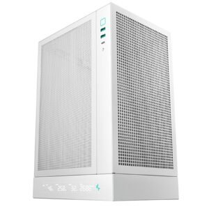 Deepcool CH170 Digital White Mini-ITX Case - High Airflow, Supports Water Cooling, Ultra-Quiet Operation, Compact Design for Efficient Space Management