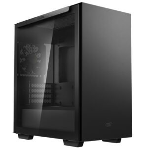 DeepCool MACUBE 110 Case, Home & Business, Black, Micro Tower, 2 x USB 3.0, Tempered Glass Side Window Panel, Micro ATX, Mini-ITX