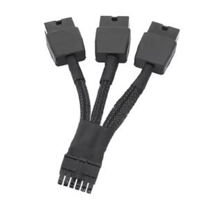 Replacement 12VHPWR 12+4Pin PCIe 5.0 to 3x8Pin (6+2P) Power Cable 10 cm Braided