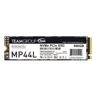 Team MP44L (TM8FPK500G0C101) 500GB NVMe SSD, PCIe Gen4, M.2 Interface, 2280, Read 5000 MB/s, Write 3700 MB/s, 5 Year Warranty