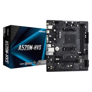 ASRock A520M-HVS Super Alloy AMD AM4 Socket Motherboard, Micro-ATX, 2x DDR4 Slots, 1x M.2 Socket, GbE LAN, 1x D-Sub / 1x HDMI Port