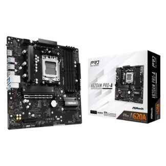 ASRock A620AM PRO-A AMD AM5 Socket Motherboard, Micro-ATX, 4x DDR5 Slots, 3x M.2 Sockets, 2.5GbE LAN, 1x HDMI Port