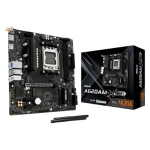 ASRock A620AM-X WIFI AMD AM5 Socket Motherboard, Micro-ATX, 2x DDR5 Slots, 2x M.2 Sockets, 2.5GbE LAN, Wi-Fi 5, 1x HDMI Port / 1x DisplayPort