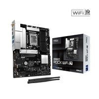 ASRock B860 Rock WiFi 7 Intel 1851 Socket Motherboard, ATX, 4x DDR5 Slots, 3x M.2 Sockets, Fitted I/O Shield, 2.5GbE LAN, Wi-Fi 7, 1x HDMI Port