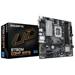 Gigabyte B760M D3HP WIFI6 Intel 1700 Socket Motherboard, Micro-ATX, 4x DDR5 Slots, 2x M.2 Sockets, GbE LAN, Wi-Fi 6, 1x D-Sub / 1x DisplayPort / 1x HDMI Port