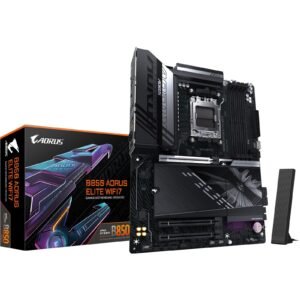 Gigabyte B850 AORUS ELITE WIFI7 AMD AM5 Socket Motherboard, ATX, 4x DDR5 Slots, 3x M.2 Sockets, Fitted I/O Shield, 2.5GbE LAN, Wi-Fi 7, 1x DisplayPort / 1x HDMI Port