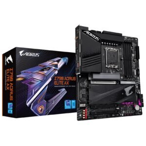 Gigabyte Z790 AORUS ELITE AX Intel 1700 Socket Motherboard, ATX, 4x DDR5 Slots, 4x M.2 Sockets, Fitted I/O Shield, 2.5GbE LAN, Wi-Fi 6E, 1x DisplayPort / 1x HDMI Port