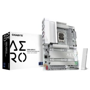Gigabyte Z890 AERO G Intel 1851 Socket Motherboard, ATX, 4x DDR5 Slots, 5x M.2 Sockets, Fitted I/O Shield, 2x 2.5GbE LAN, Wi-Fi 7, 1x DisplayPort / 1x USB-C (USB4)
