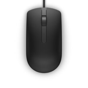Dell MS116 Wired USB Mouse, 2-Buttons, 1000dpi and Optical Tracking, Ambidextrous Design for PC, Mac and Laptop, Black