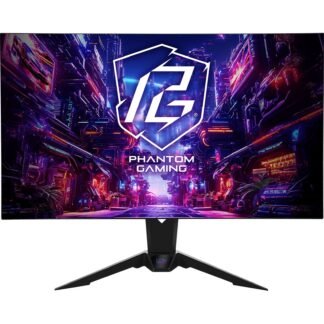 ASRock Phantom Gaming PGO32UFS 32 Inch 4K/ UHD (3840 x 2160) Flat WOLED Gaming Monitor, 240Hz 0.03ms (GTG) Response Time, 2 x HDMI 2.1 1 x DisplayPort 1.4, 1 x Type-C (DP Alt Mode / PD 15W), Height, Swivel, Tilt Adjustment, Integrated Wi-Fi Antenna (Comp
