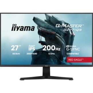 iiyama G-Master Red Eagle gaming monitor G2771QS-B1 27" Black, Ultra Slim Bezel, QHD Resolution, IPS, 200Hz, 0.5ms, Nvidia G-Sync, HDMI, Display Port, Black Tuner