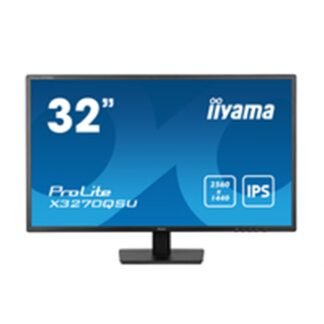 iiyama PROLITE X3270QSU-B1 32 Inch IPS Monitor, Black, 2560x1440, 3ms, 100hz, FreeSync, HDMI, Display Port, USB Hub, Speakers, Int PSU, VESA