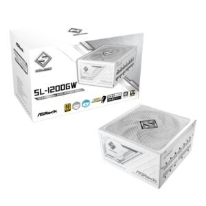 ASRock SL-1200GW 1200W ATX Power Supply Unit, 80 PLUS GOLD Certified, 135mm Striped Axial FDB Fan, High Efficiency PSU