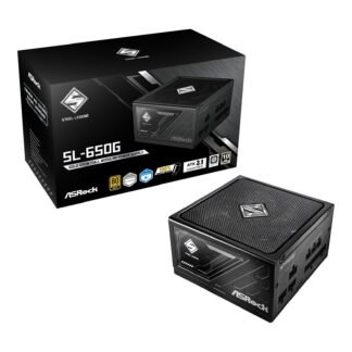 ASRock Steel Legend SL-650G 650W ATX Power Supply Unit, 80 Plus Gold Certified, 120mm Silent Cooling Fan, High Efficiency PSU
