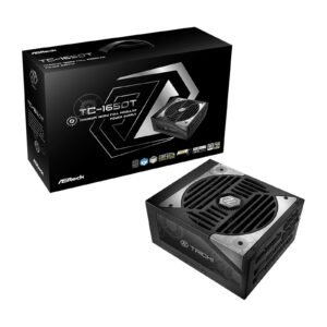 ASRock TC-1650T, 1600W ATX Power Supply Unit, 80 PLUS TITANIUM Certified. 135mm Striped Axial FDB Fan, High Efficiency PSU