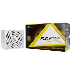 Seasonic FOCUS GX ATX 3.1  (FOCUS-GX-750-V4-WHITE) 750W PSU, 135mm Fan, 80 PLUS Gold, Fully Modular, Individual White Cables with Braided Pattern, 10 Years Warranty - WHITE