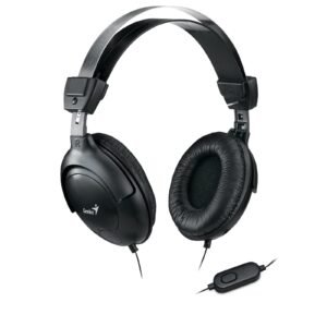 Genius HS-M505X Headset with Mic, 3.5mm Connection, Plug and Play with Adjustable Headbandand, In-line microphone and Volume Control, Black