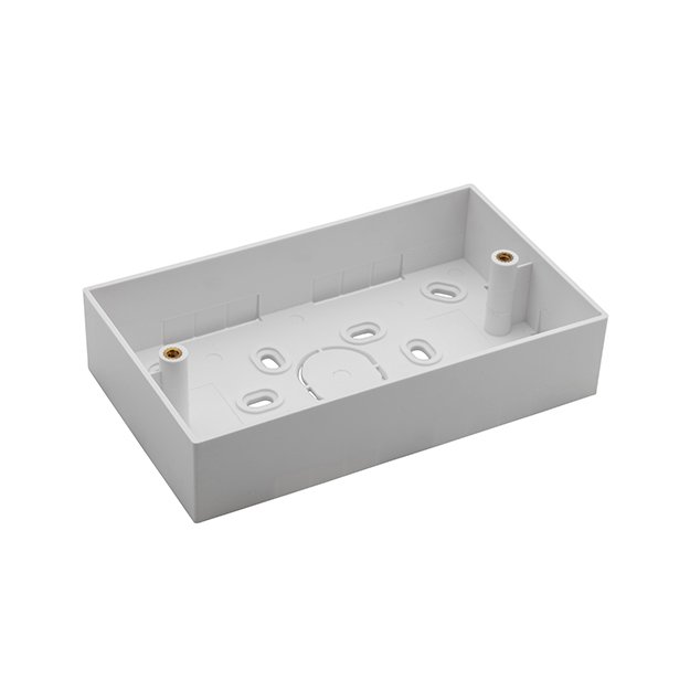 AV Double Back Box - 4 Module 45mm Deep - White