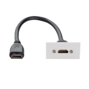 0.3m AV Snap-In HDMI Module 25 x 50mm - Socket to Socket - White