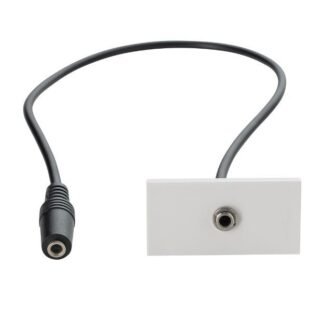 0.4m AV Snap-In 3.5mm Module 25 x 50mm - Socket to Socket - White