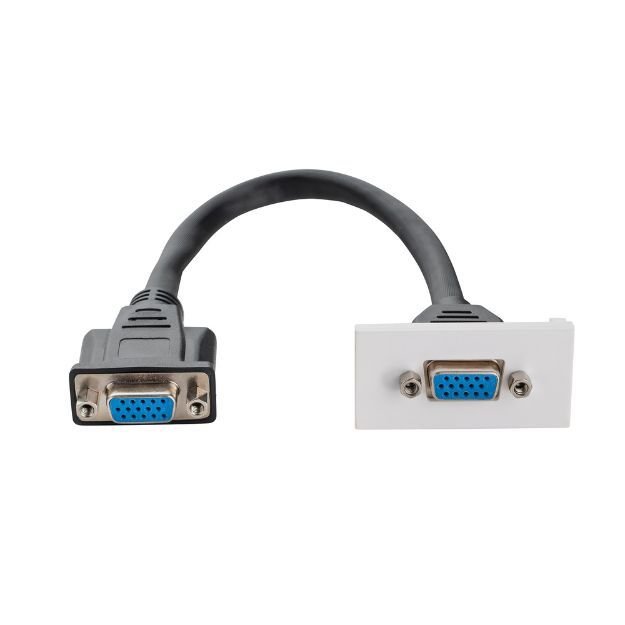 0.25m AV Snap-In VGA Module 25 x 50mm - Socket to Socket - White