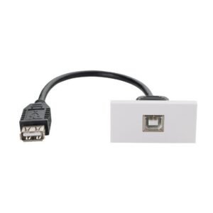 0.2m AV Snap-In USB 2 Type B Module 25 x 50mm - Socket to Socket - White