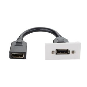0.2m AV Snap-In DisplayPort Module 25 x 50mm - Socket to Socket - White