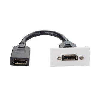 0.2m AV Snap-In DisplayPort Module 25 x 50mm - Socket to Socket - White