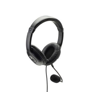 HP512 Stereo PC On-Ear Headset with Boom Mic and Volume Control - Black