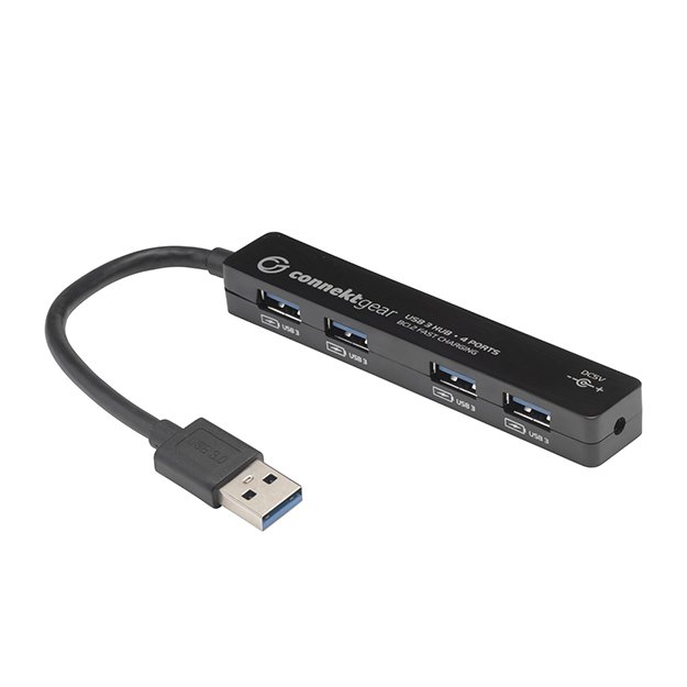 4 Port USB 3 Type A Hub - Bus Powered - Black