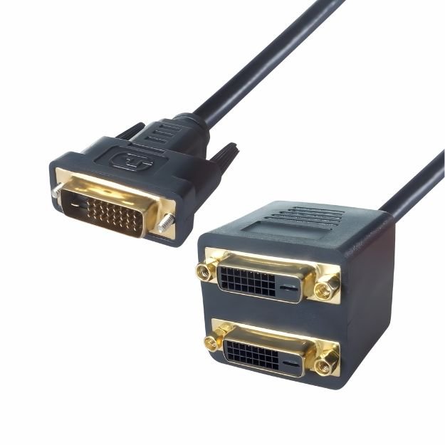 DVI-D Monitor Splitter Cable - Male to 2 x Female