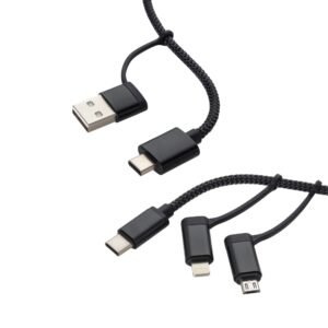 1m 3 in 1 Charge and Sync Cable Type C/A to Type C/B Micro/8 pin iOS - Male to Male