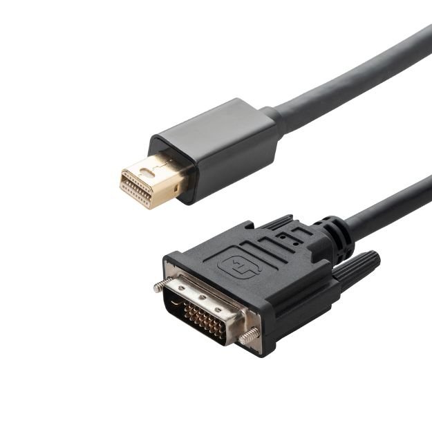 2m Mini DisplayPort to DVI-D Connector Cable - Male to Male Gold Connectors