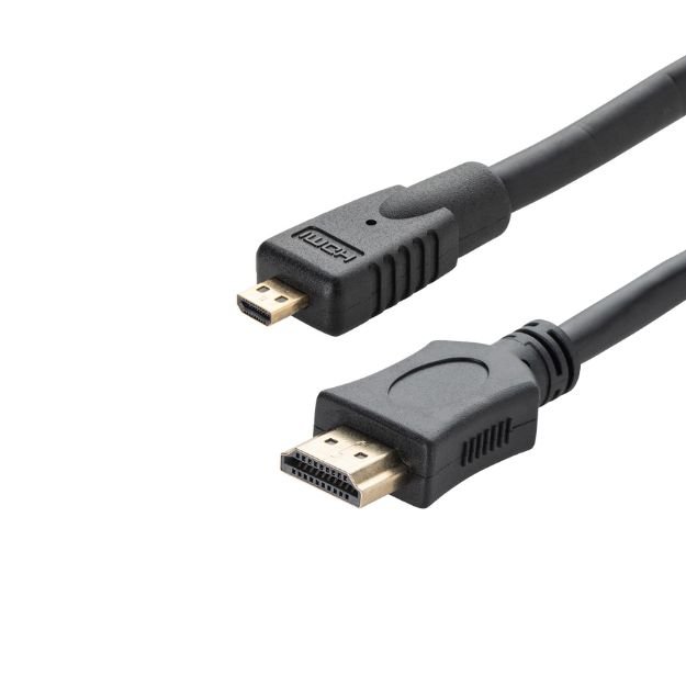 2m HDMI Micro to HDMI Connector Cable - Male to Male Gold Connectors
