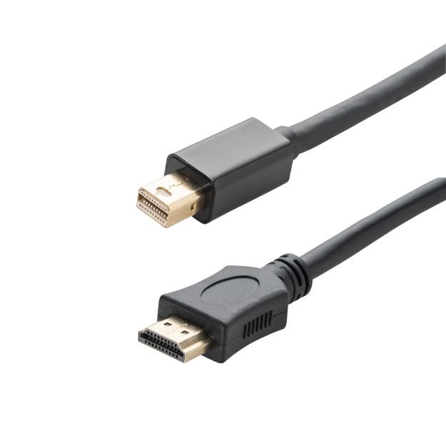 2m Mini DisplayPort to HDMI Connector Cable - Male to Male Gold Connectors
