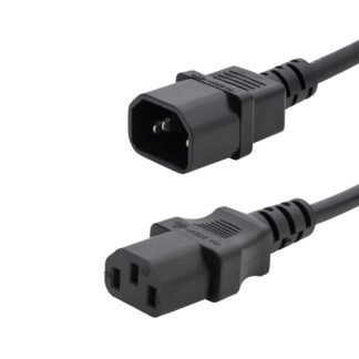 1m Mains Extension Power Cable - C14 Plug to C13 Socket