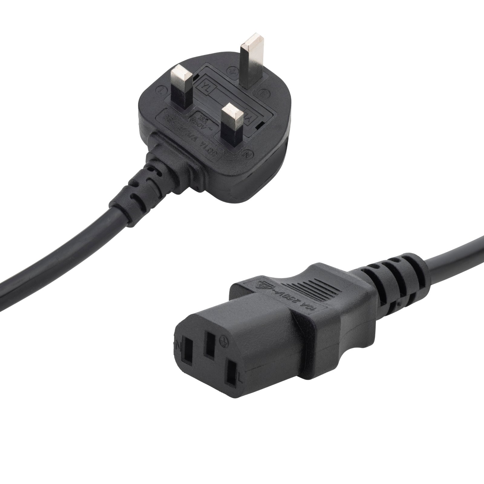 0.5m UK Mains Power Cable - UK Plug to C13 Socket