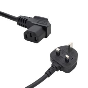 5m UK Mains Power Cable - UK Plug to Right Angled C13 Socket