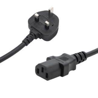 1.8m UK Mains Power Cable - UK Plug to C13 Socket LSZH