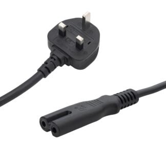 2m UK Mains Power Cable - UK Plug to C7 (Figure 8) Socket