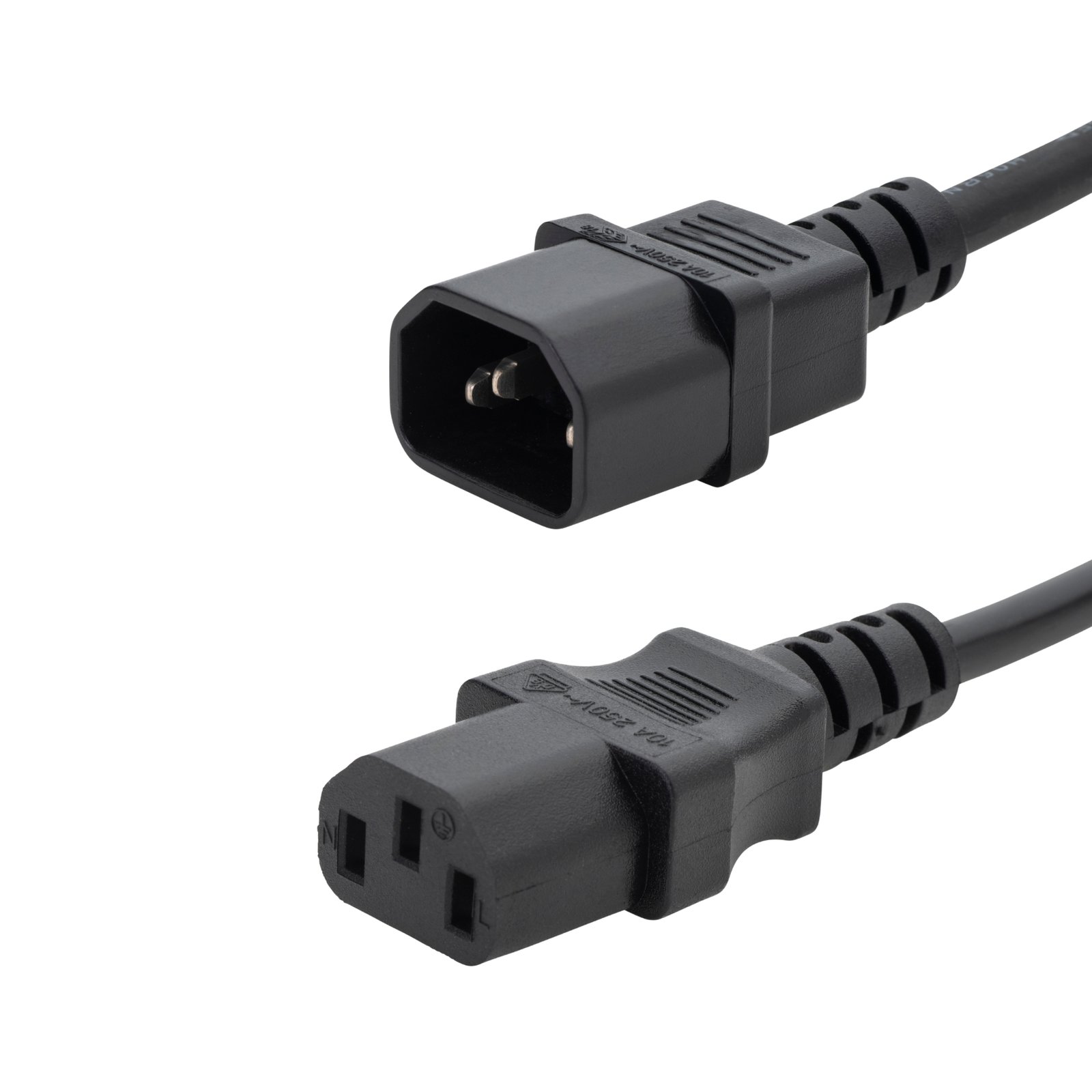 0.5m Mains Extension Power Cable - C14 Plug to C13 Socket