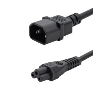 15cm Mains Power Adapter - C14 Plug to C5 (Cloverleaf) Socket