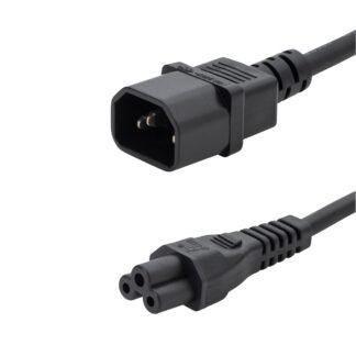 15cm Mains Power Adapter - C14 Plug to C5 (Cloverleaf) Socket