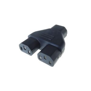 Mains Power Splitter Adapter - C14 Plug to 2 x C13 Sockets