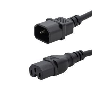 3m Mains Extension Hot Rated Power Cable - C14 Plug to C15 Socket