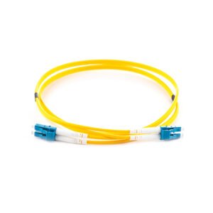 1m Duplex Fibre Optic Single-Mode Cable OS2 9/125 Micron LC to LC - Yellow