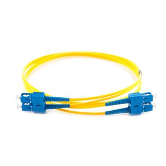 1m Duplex Fibre Optic Single-Mode Cable OS2 9/125 Micron SC to SC - Yellow