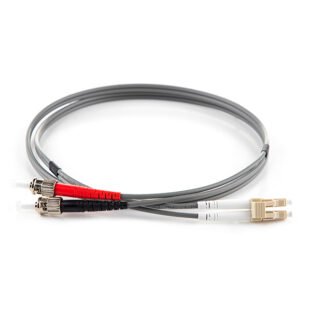 0.5m Duplex Fibre Optic Multi-Mode Cable OM1 62.5/125 Micron LC to ST - Grey